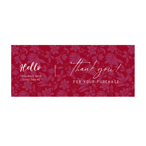 Willow 50Pc Pack Thank You For Your Purchase Sticker For Box  (15.5x6.5Cms) - Baby Pink