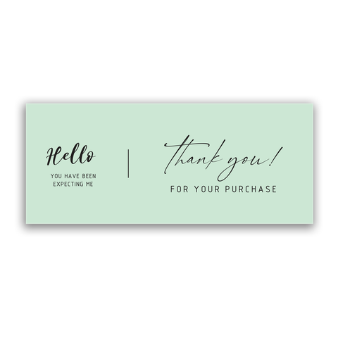 Willow 50Pc Pack Thank You For Your Purchase  Sticker For Box (15.5x6.5Cms) - Ghost Green