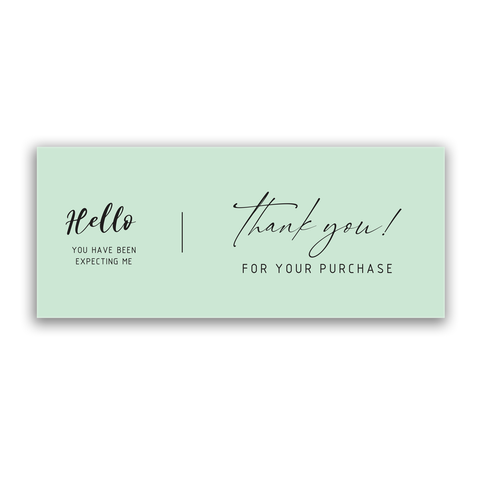 Willow 50Pc Pack Thank You For Your Purchase Sticker For Box (15.5x6.5Cms) - F Green