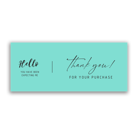 Willow 50Pc Pack Thank You For Your Purchase  Sticker For Box (15.5x6.5Cms) - Mint Green
