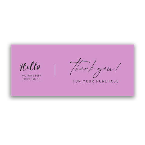 Willow 50Pc Pack Thank You For Your Purchase Sticker For Box  (15.5x6.5Cms) - Baby Pink