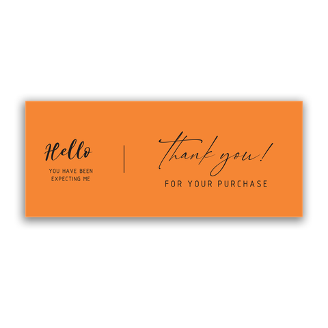 Willow 50Pc Pack Thank You For Your Purchase  Sticker For Box (15.5x6.5Cms) - Orange