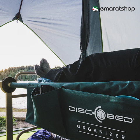 Disc-O-Bed XL with Organizers Includes Height Extension & Foot Pads - Black