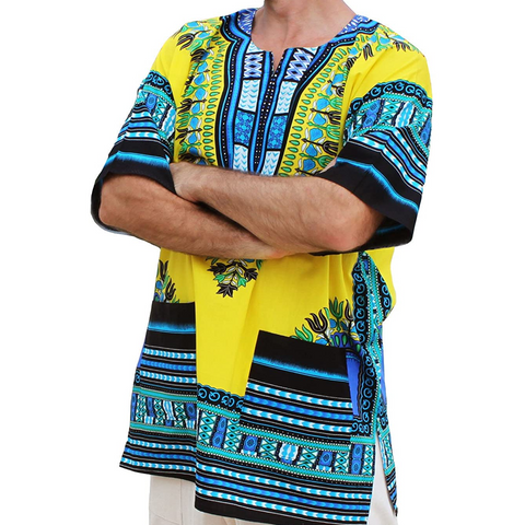 Tribe Premium Traditional Colourful African Dashiki Thailand Style - Sky Blue