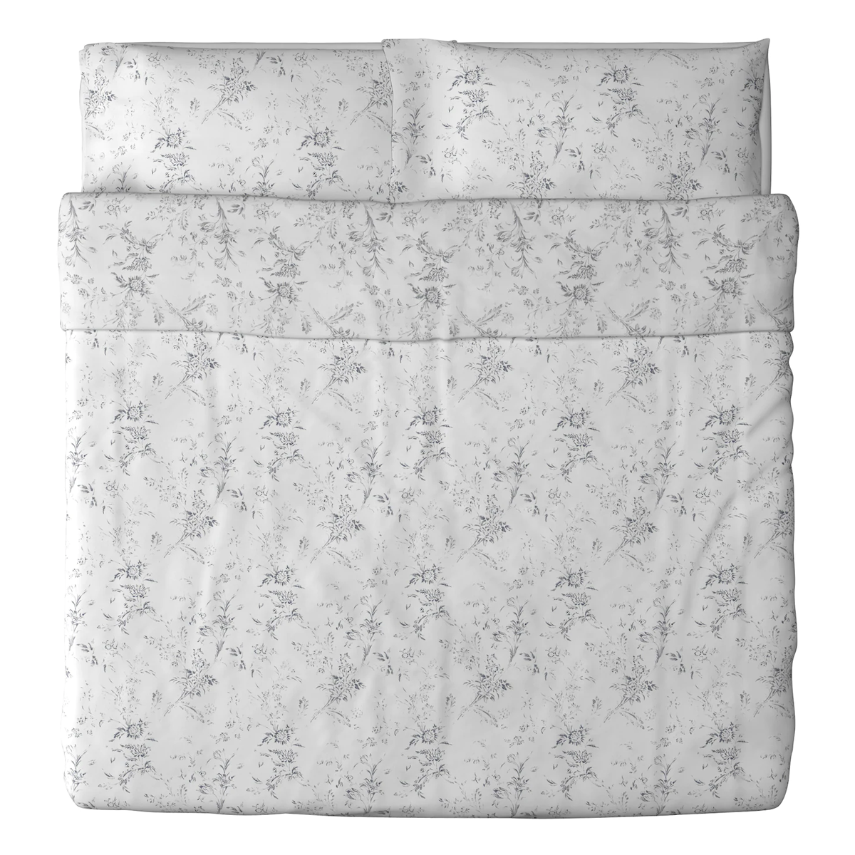 Quilt cover and 2 pillowcases, white, grey, 240x220/50x80 cm - ALVINE KVIST