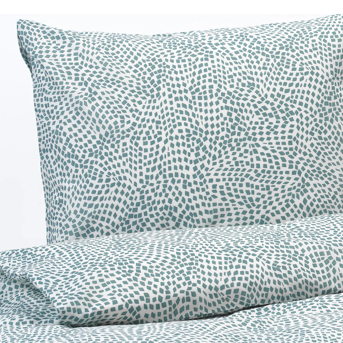 Quilt cover and 2 pillowcases, white/blue, 240x220/50x80 cm - TRÄDKRASSULA