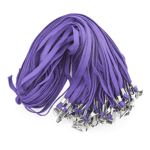 Olmecs 50 PCS 32-Inch Flat Lanyards with Bull Dog Clip