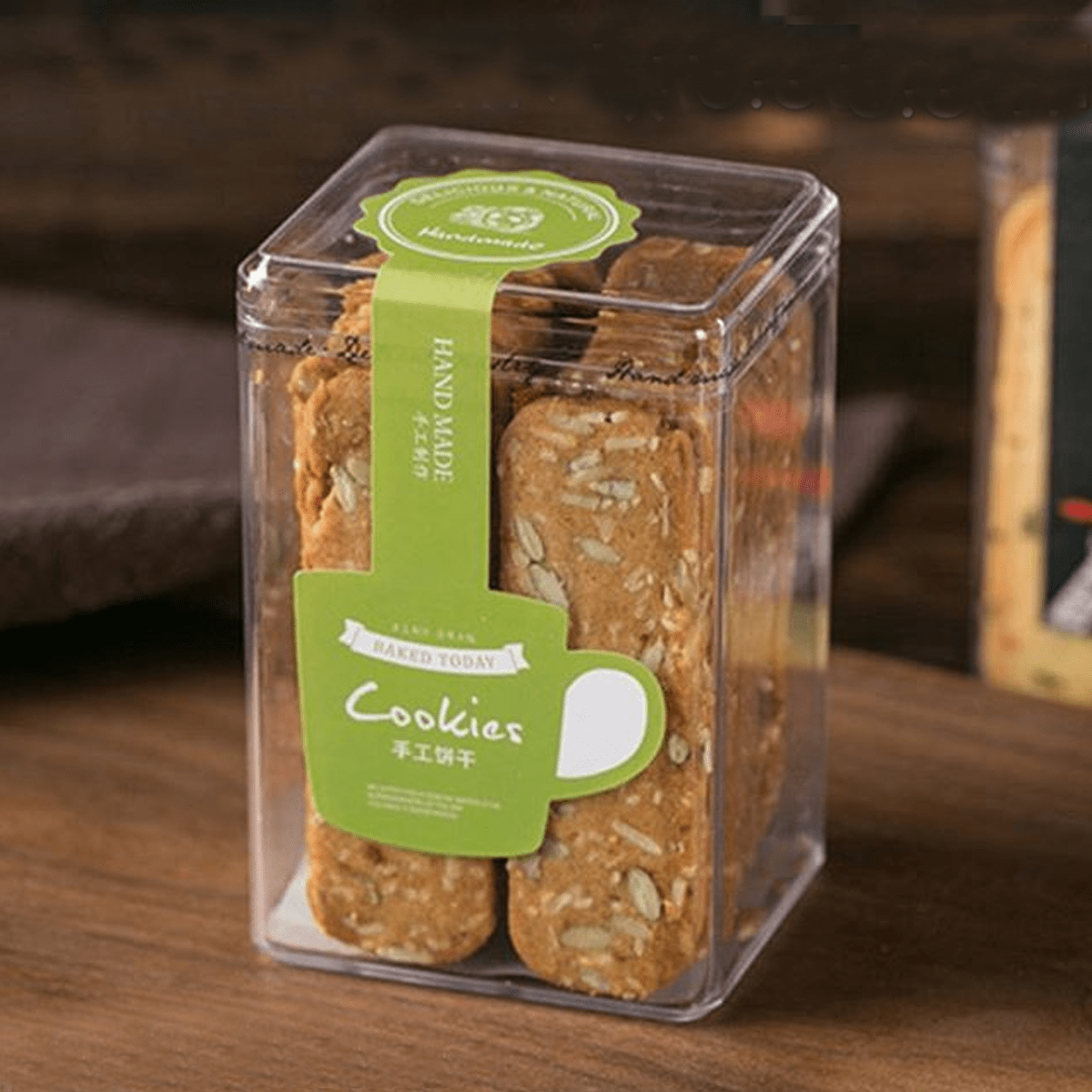 Plastic Food Grade PS Clear Cake DIY Cookies Box Biscuit Packing 50pcs/ Pack 9 CM*5.5*5.5
