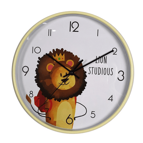 AW19 Slipsten Lion Wall Clock 25cm Brown DE9222 KIDS