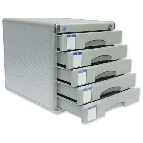 Aluminium File Cabinet With key, 5 Drawers - SquareDubai