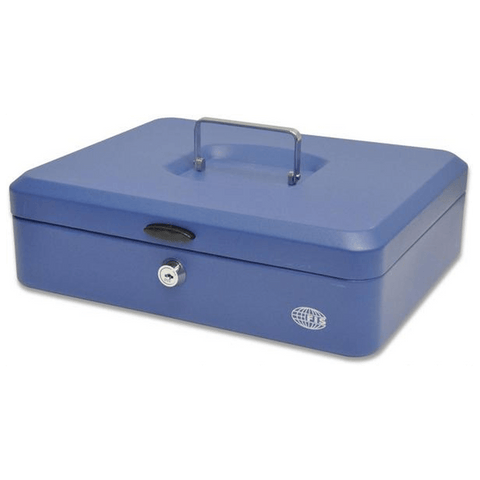Cash Box Steel Blue Color With key lock, 330 x 235 x 90 mm, 12 Inch