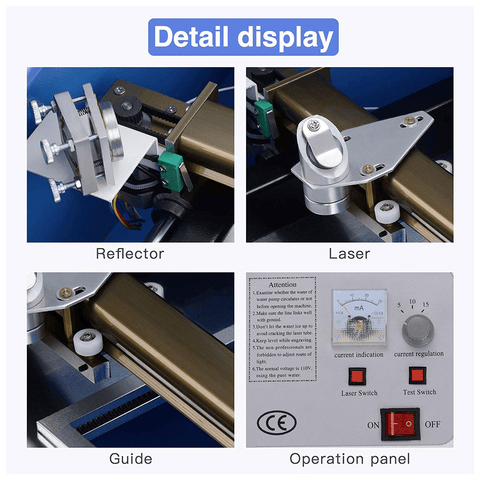 DIY Engraving Machine 40W CO2 with USB Port Only for Windows System 12x8" Blue