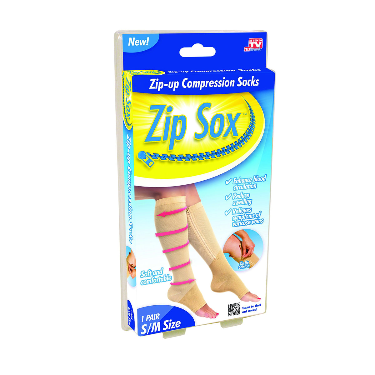 Zip Sox Compression Socks by BulbHead - Pair, L/XL  &  /S/M