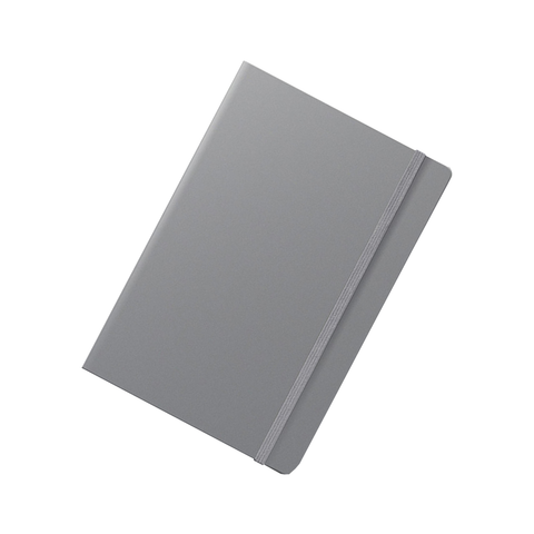 Olmecs PU Soft Leather Covered Notebook With Elastic Strap - Grey