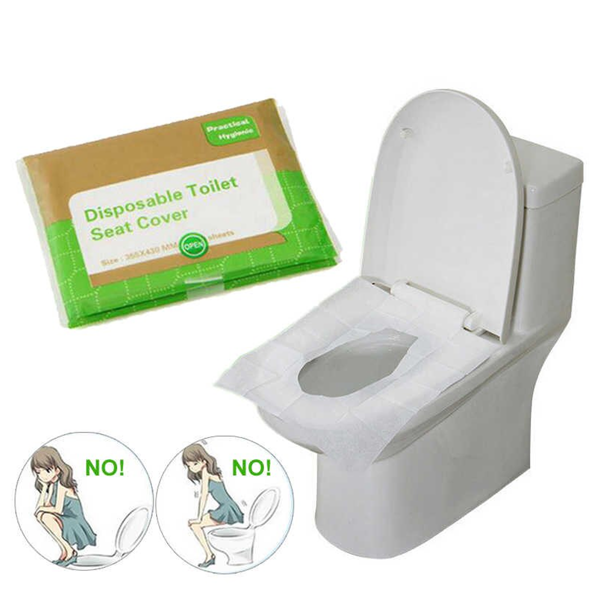 Portable Disposable Toilet Seat Cover Mat For Travel Camping 50Pcs / Pack