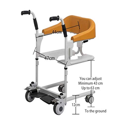 Rehabilitation Therapy Multifunction Patient Transfer Commode Wheelchair