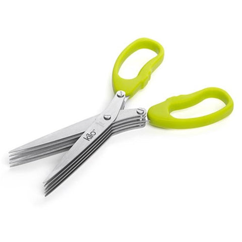 Home Stainless Steel 5 Blade Herb Kitchen Scissors, Green