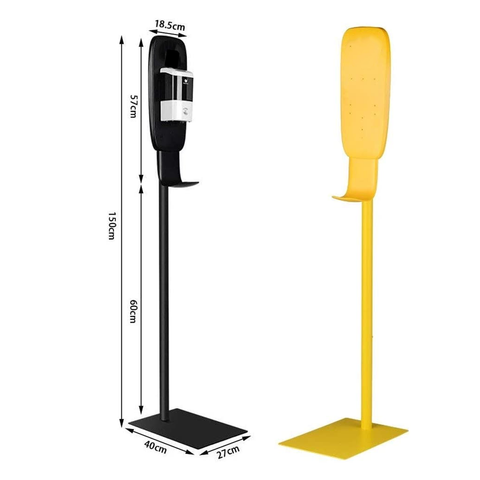 Automatic Hand Sanitizer Dispenser with Yellow Floor Stand (White) - EDGE