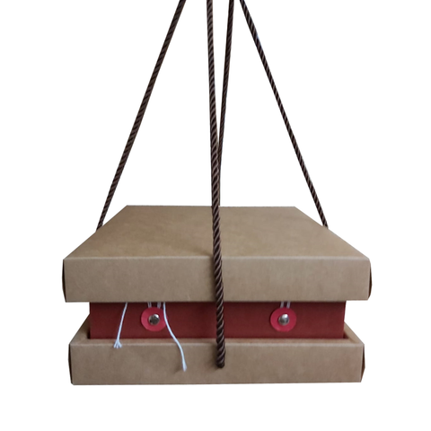 Set of 4 Maroon Kraft Paper Folding Box With Button And String Closure  20x20x10 cms (4Pc Pack)