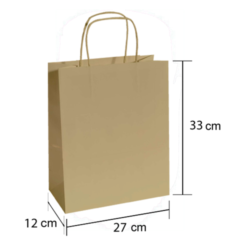 Kraft Paper Bags Pack of 25 Pieces (33x27x12cms) White - WILLOW