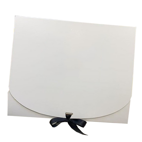 Large Silk Ribbon Closure Design BLACK Kraft Gift boxes (42x31x11Cms) 12Pc Pack - White