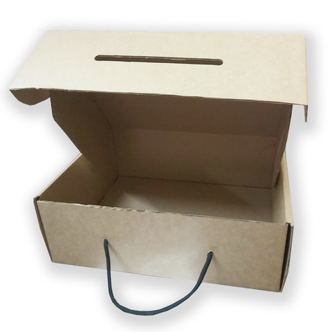 Large Brown Kraft Boxes with Rope Handle  39x29x13 Cm (10Pc Pack)