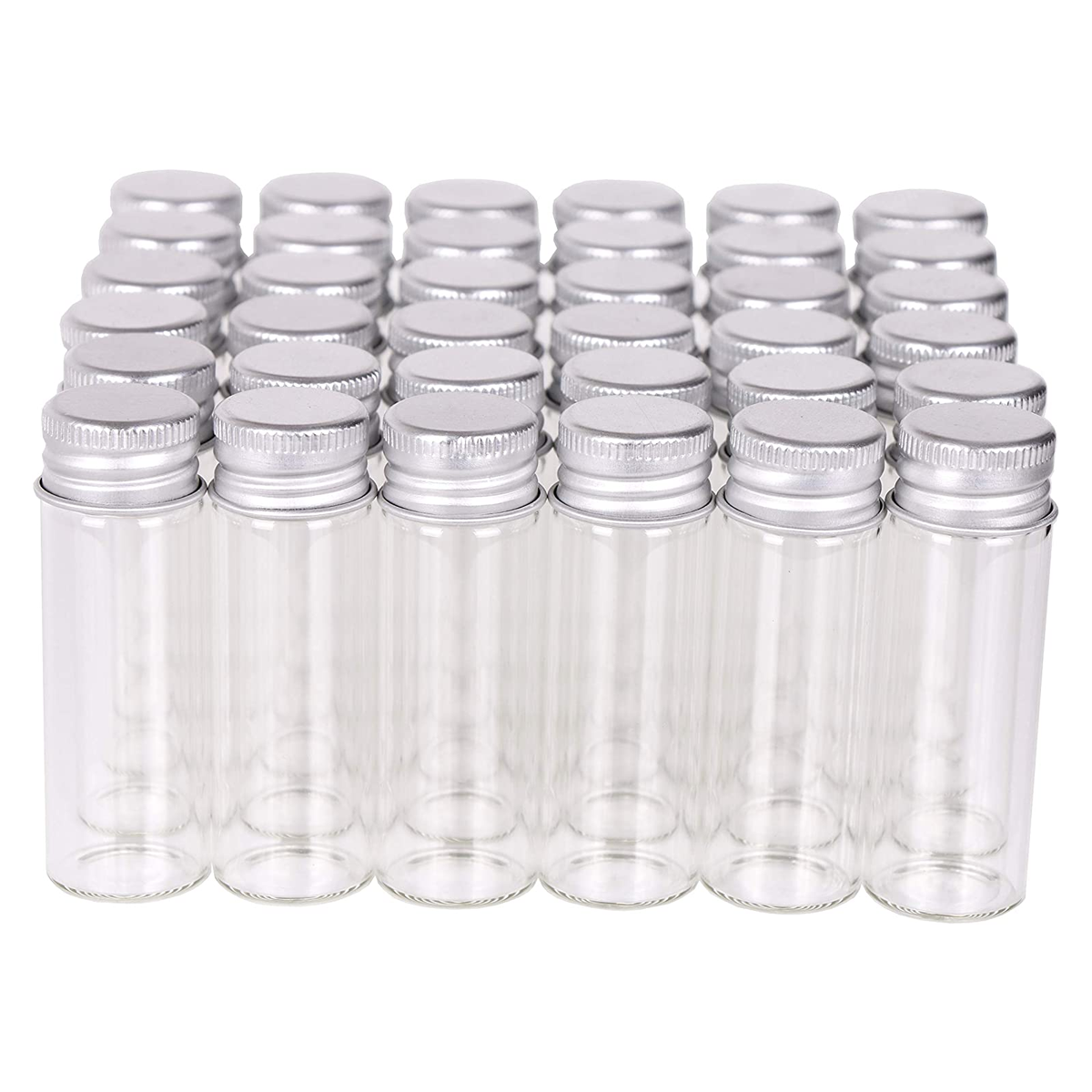 50 Empty Mini Jars with Aluminum Screw Top Lids Bottle for Wedding Favors - Willow