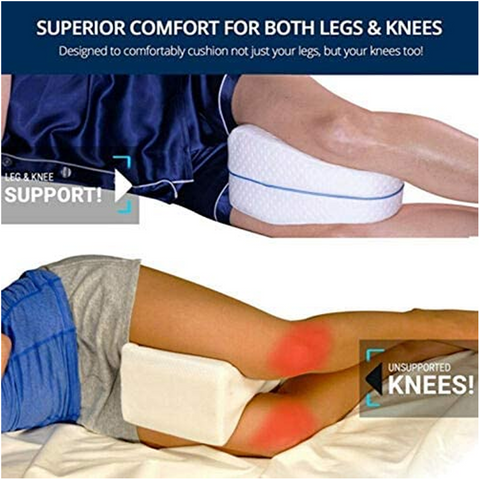 Knee Pillow, Legacy Leg Pillow for Back, Support Sleeping Relief From Pain - White
