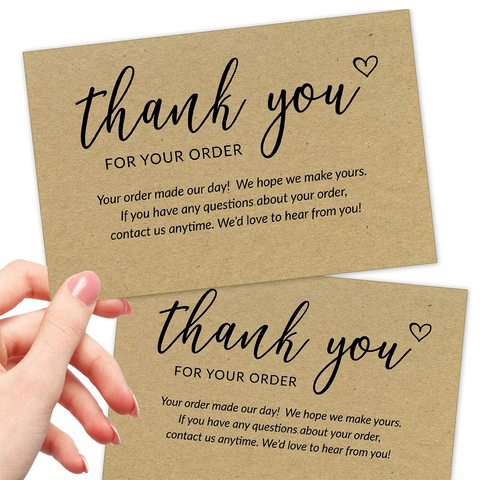 Thank you Cards / Bulk Kraft Postcards Purchase Inserts to Support Small Business 6"x 4" 50 (Pack of 50)
