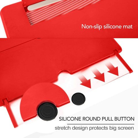 Pulling Type Mobile Phone Screen Amplifier 3D Effect Large Screen - Red
