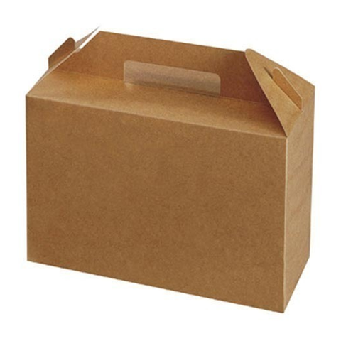 Large Kraft Corrugated Gable Favor Boxes with Handles  40x30x18Cm (10Pc Pack) - Willow