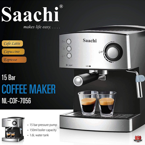 Saachi Liquid Single Serve Coffe Maker,Black - 7056