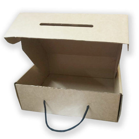 Medium Brown Kraft Boxes with Rope Handle  30x30x10 Cm (10Pc Pack)