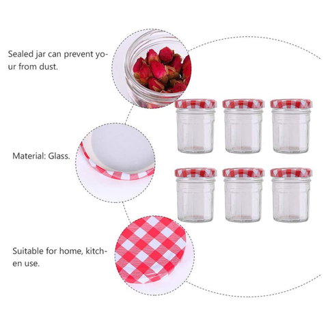 12pcs Glass Jar with Lids / Jam Jar Glass Storage Jar for Wedding Favors Honey Jams 200ml- Willow