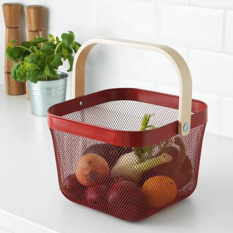 Fruits and Veggies Basket, red, 25x26x18 cm - RISATORP