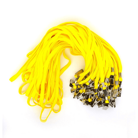 Olmecs 50 PCS 32-Inch Flat Lanyards with Bull Dog Clip