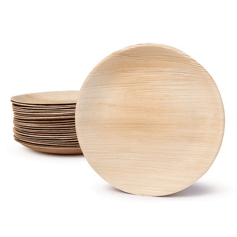 Round Disposable Palm Leaf Plates - 10 Piece Pack