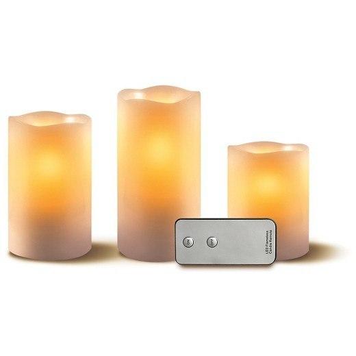 Rechargeable LED Waterproof 3 Piece Flameless Candle Set With Remote