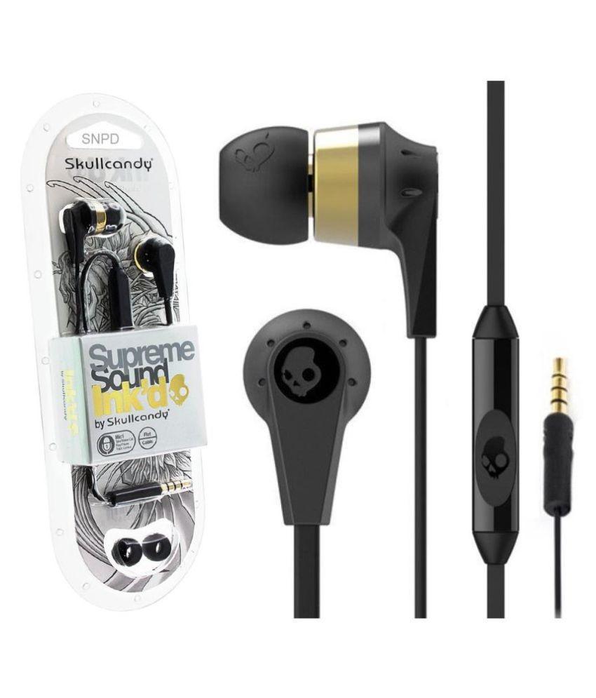 Skullcandy 1 3.5mm Connector Ink'd 2.0 Earbud Headphones with Mic - Gold