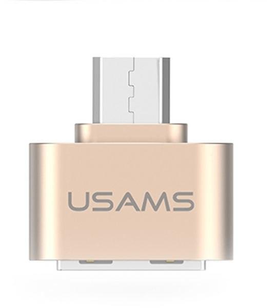 USAMS Micro USB OTG Adapter Android Smartphones, Tablets , Keyboards,  Mouse, U-Disk, PSP - Golden