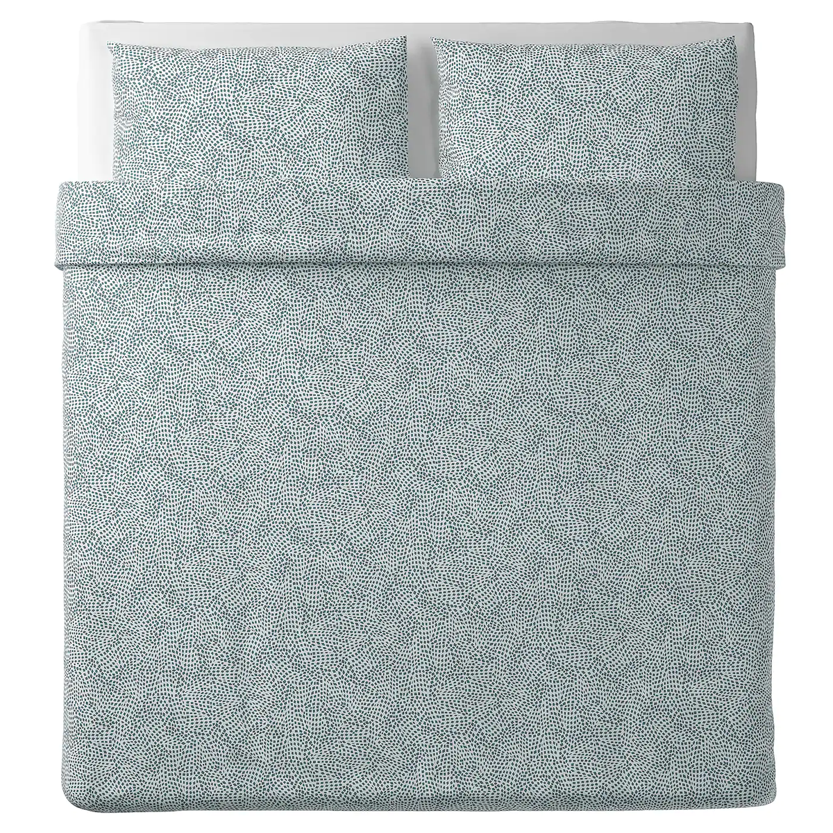 Quilt cover and 2 pillowcases, white/blue, 240x220/50x80 cm - TRÄDKRASSULA