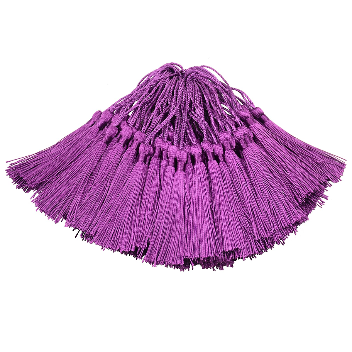 96 PCS Dark Aubergine Soft Craft Tassels with Loops for Jewelry Making, DIY, Bookmark, - WILLOW