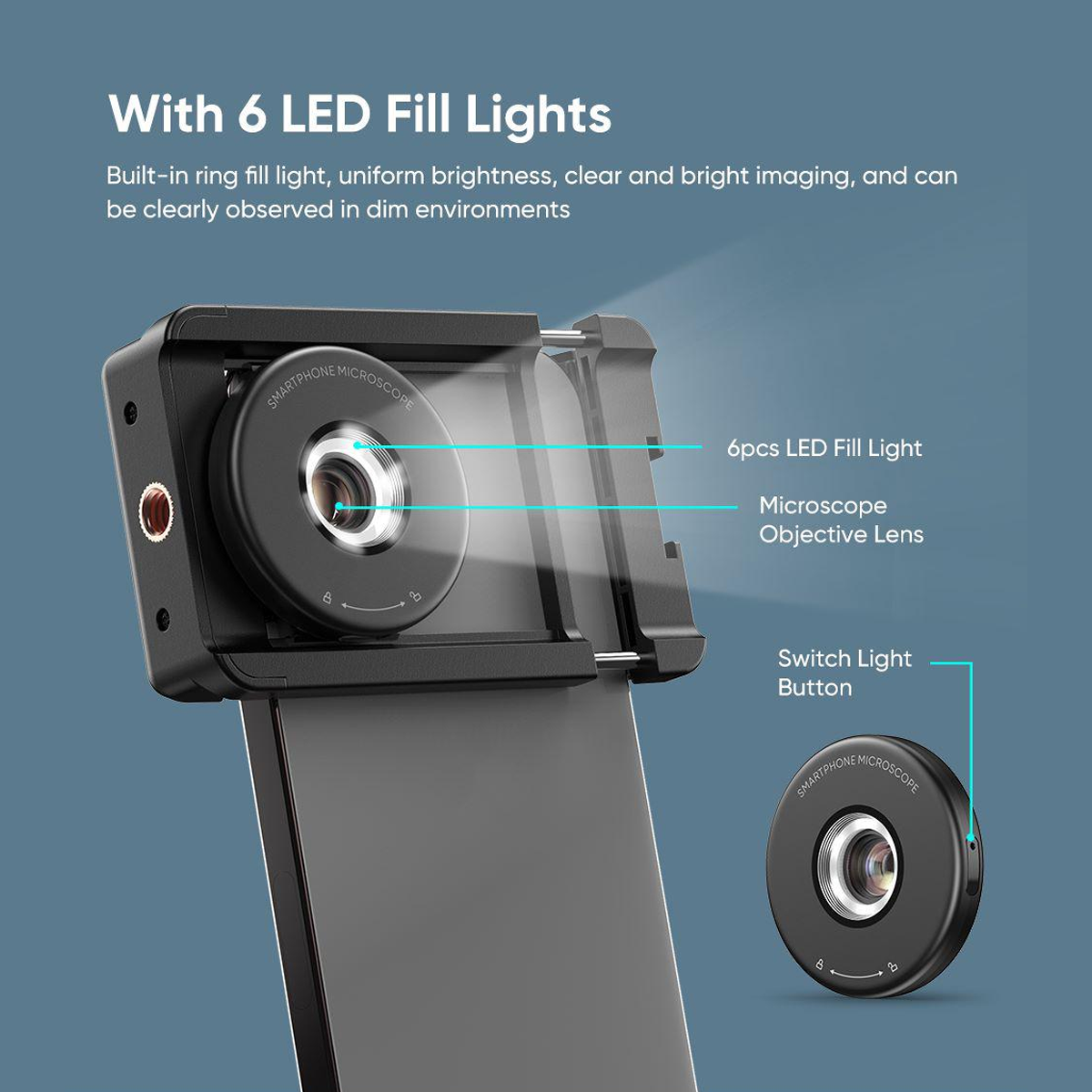 APEXEL HD 100X Microscope Magnifier Macro Phone Lens for Iphone and Mobile Phones