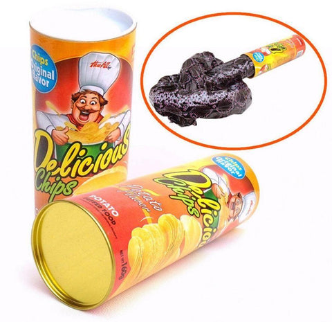 Novelty Funny Potato Chip Snake Toy Gift April Fool Day Halloween Party Decoration Joke Prank Trick