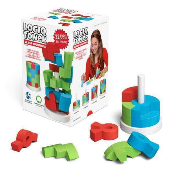 Great Circle Works Logiq Tower Puzzle, Educational and Creative 3D Wooden Puzzle Game for Kids.