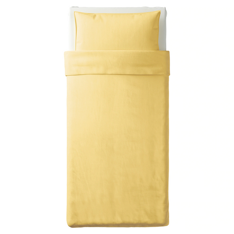 Quilt cover and pillowcase, light yellow, 150x200/50x80 cm - ANGSLILJA