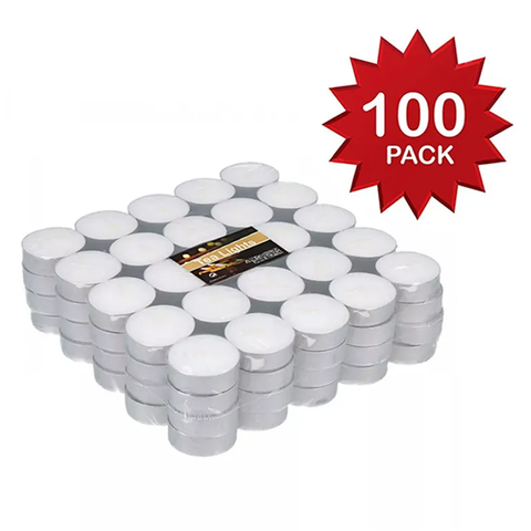 Tea Light 100-Piece Candle White/Silver 5millimeter - Willow