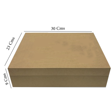 Willow Cardboard Gift Box with Lids, for Clothes, 12Pc Pack / Size 30x23x9Cms - Brown Kraft