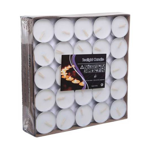 Tea Light 100-Piece Candle White/Silver 5millimeter - Willow