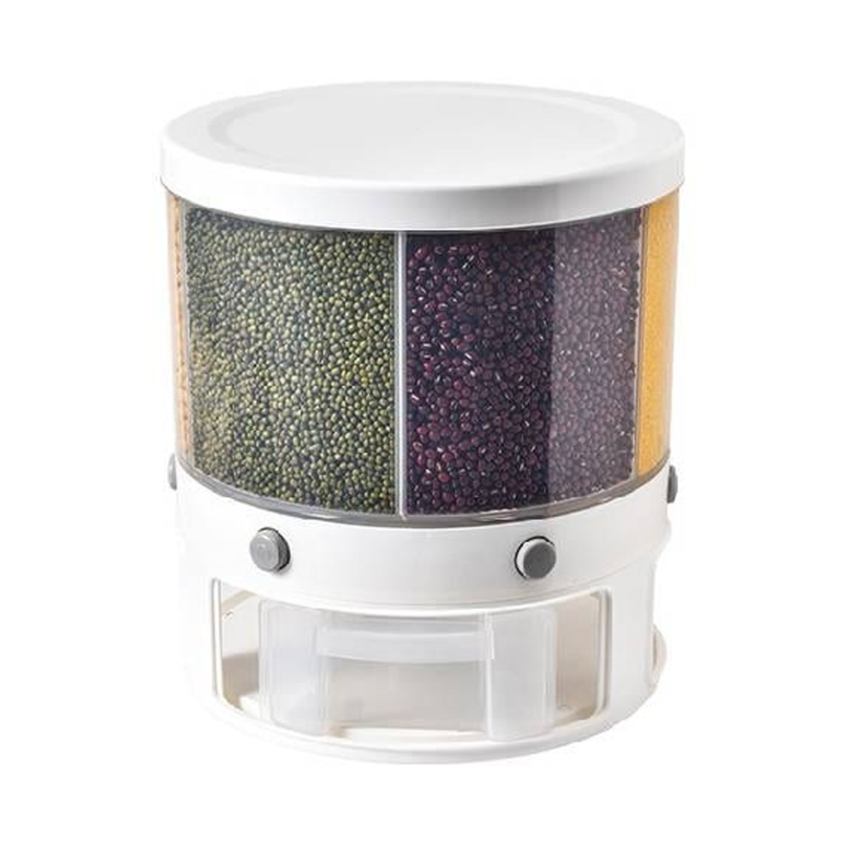 6-Grid Rotating Rice Cereal Storage 10KG Tank